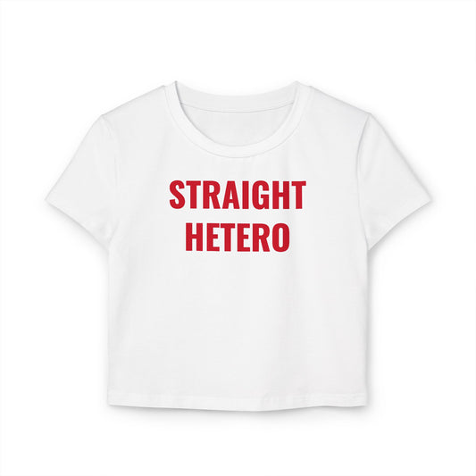 LIMITED DROP*** Straight Hetero – BIG MAMA – Women's Baby Tee WHT/RED